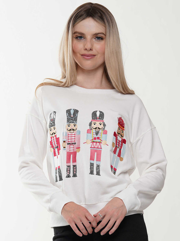 Women's Embroidered Nutcracker Sequin Christmas Jumper