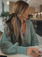 Women's Fashion V-neck Solid Colour Suit Sweater & Knitted Pants