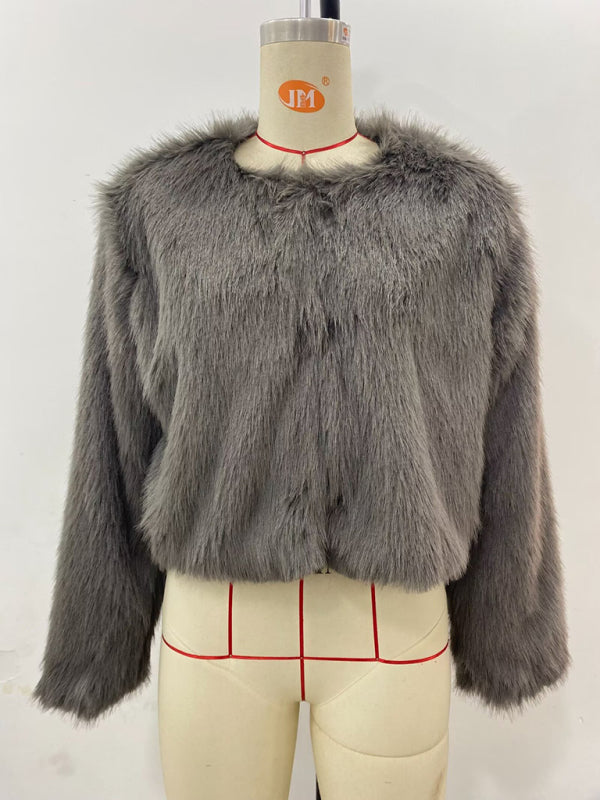 Women's Faux Fur Cropped Jacket
