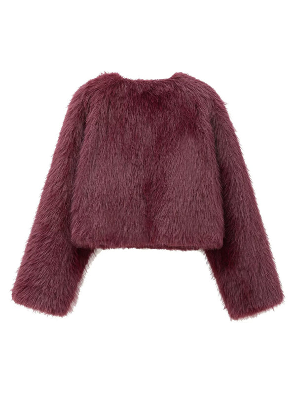 Women's Faux Fur Cropped Jacket