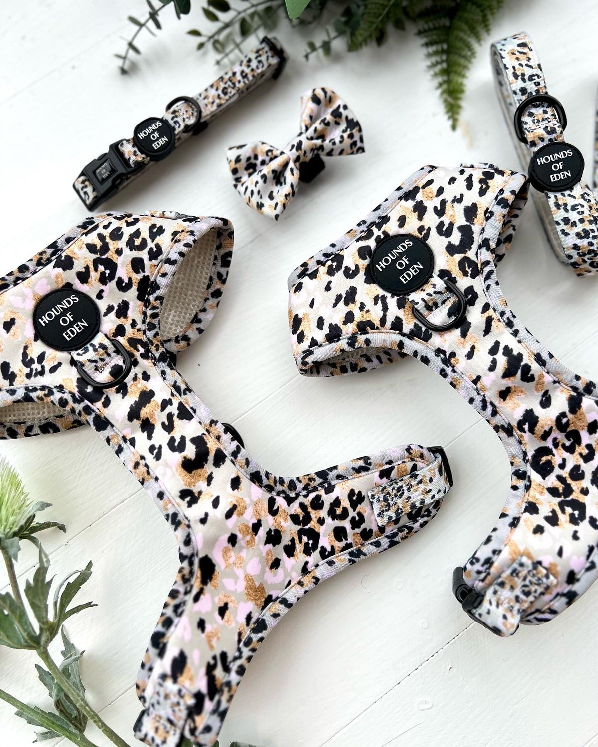 Sage Leopard Design Dog Harness