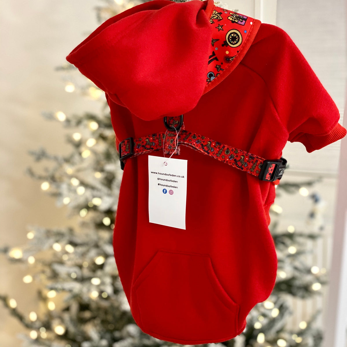 Soft Cotton Blend Dog Hoodie Red