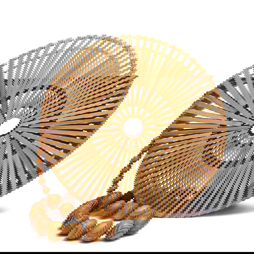 Ines Bamboo Wooden Woven Holiday Stylish Unique Bag