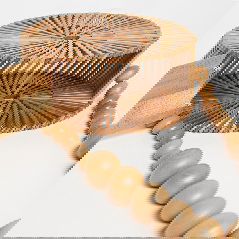 Ines Bamboo Wooden Woven Holiday Stylish Unique Bag