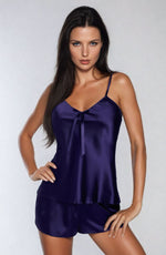Irall Aria Satin Shorts Top Nightwear Set Navy