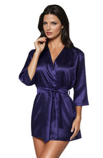 Irall Aria Short Satin Dressing Gown Navy