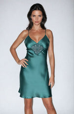 Irall Cleopatra Satin Chiffon Dressing Gown Black