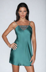 Irall Emerald I Satin Nightdress Dark Green