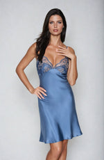Irall Sapphire II Satin Nightdress Azure Blue