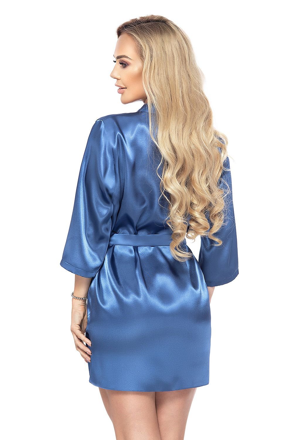 Irall Italian Satin Belted Short Robe