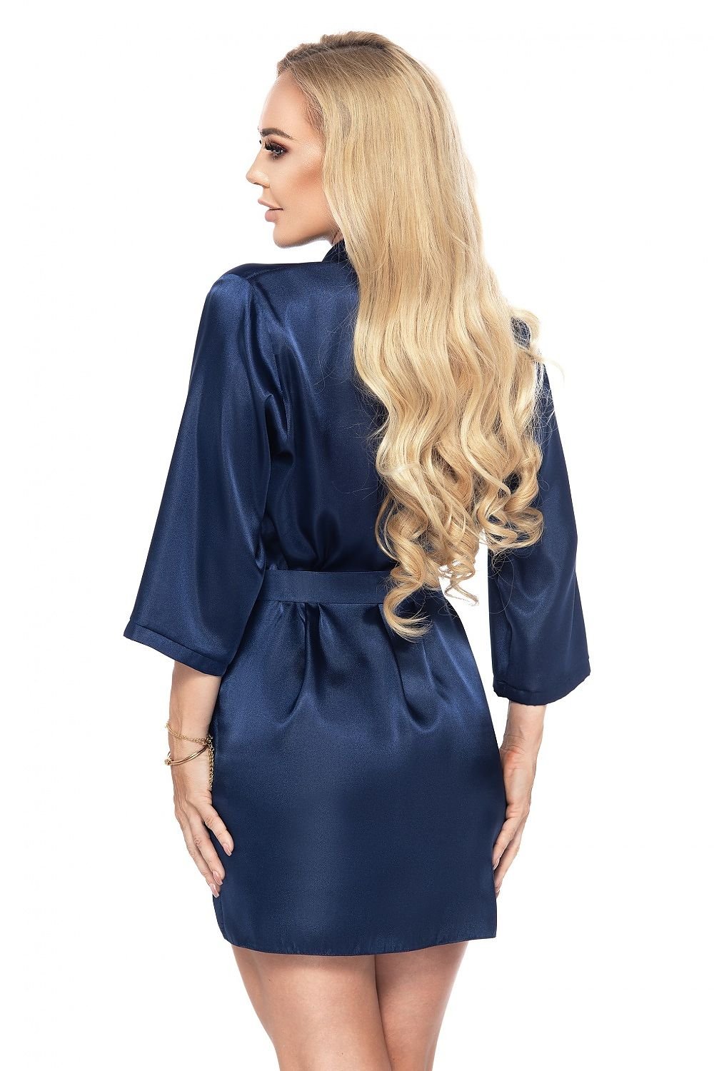 Irall Italian Satin Belted Short Robe