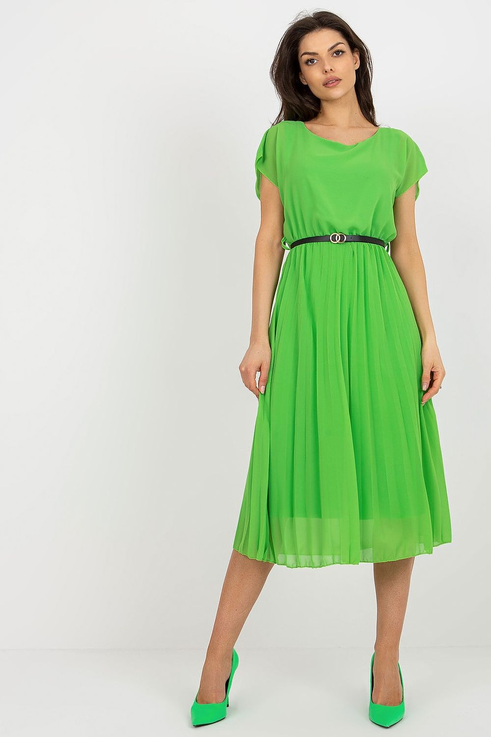 Italy Moda Daydress Colorful Flared Summer Dress - Vibrant Short-Sleeve Chic green 2 one-size-fits-all