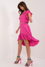 Italy Moda Flared Asymmetrical Day Dress