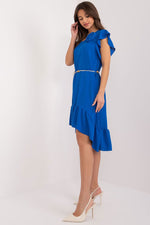 Italy Moda Flared Asymmetrical Day Dress