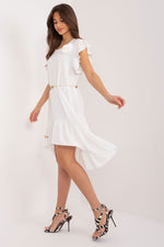 Italy Moda Flared Asymmetrical Day Dress