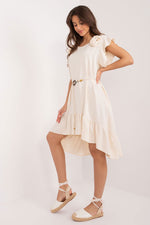 Italy Moda Flared Asymmetrical Day Dress