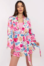 Italy Moda Floral Blazer & Shorts Co-Ord Set pink one-size-fits-all