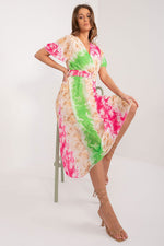 Italy Moda Summer Frilled Daydress with Envelope Neckline