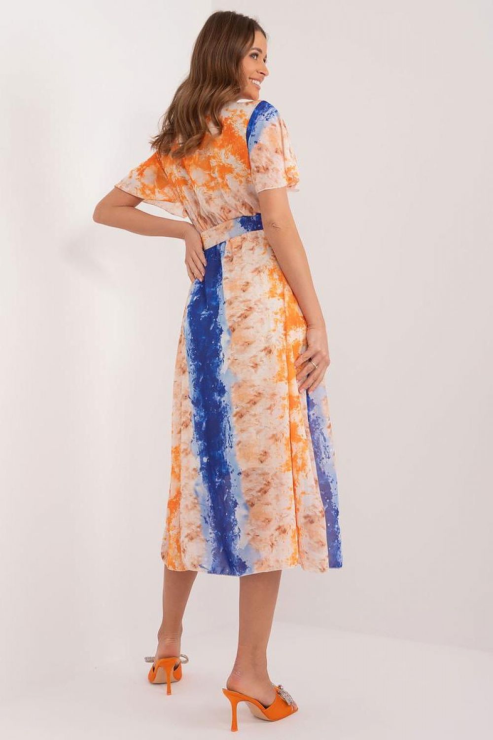 Italy Moda Summer Frilled Daydress with Envelope Neckline
