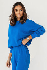 IVON Classic Oversized Sweatshirt in Trendy Seasonal Colours blue