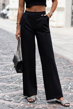 IVON Jinny Straight-legged Cropped Pants Black