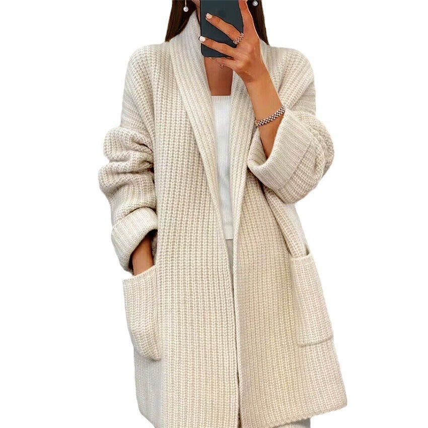 Karina Knitted Cardigan with Pockets Casual Loose Sweater Jacket