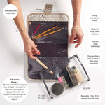 'Kate' Hanging Beauty Bag in Starflower Gold