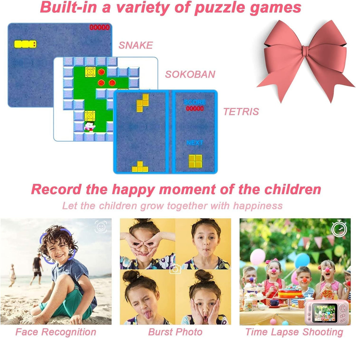 Kids Camera, Children Digital Selfie Camera For 3-12 Year Old Girls Boys With 20MP Photo Resolution, 1080P HD Video Camera With 32GB SD Card And Selfie Stick