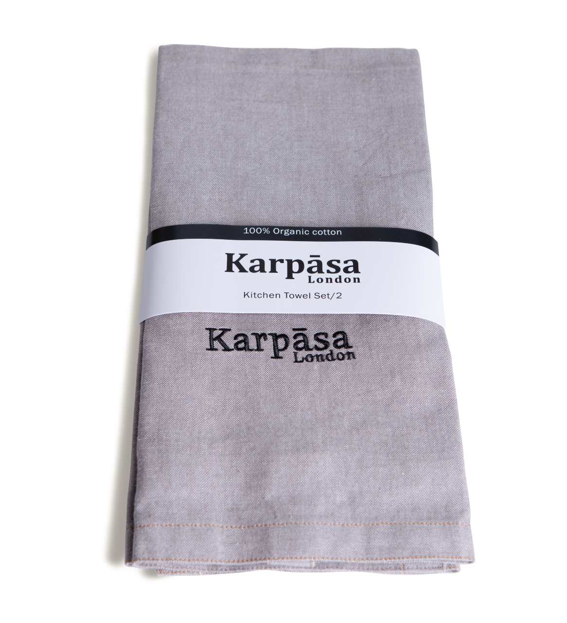 Kitchen Towel Grey - Pack of 2 - Organic Cotton
