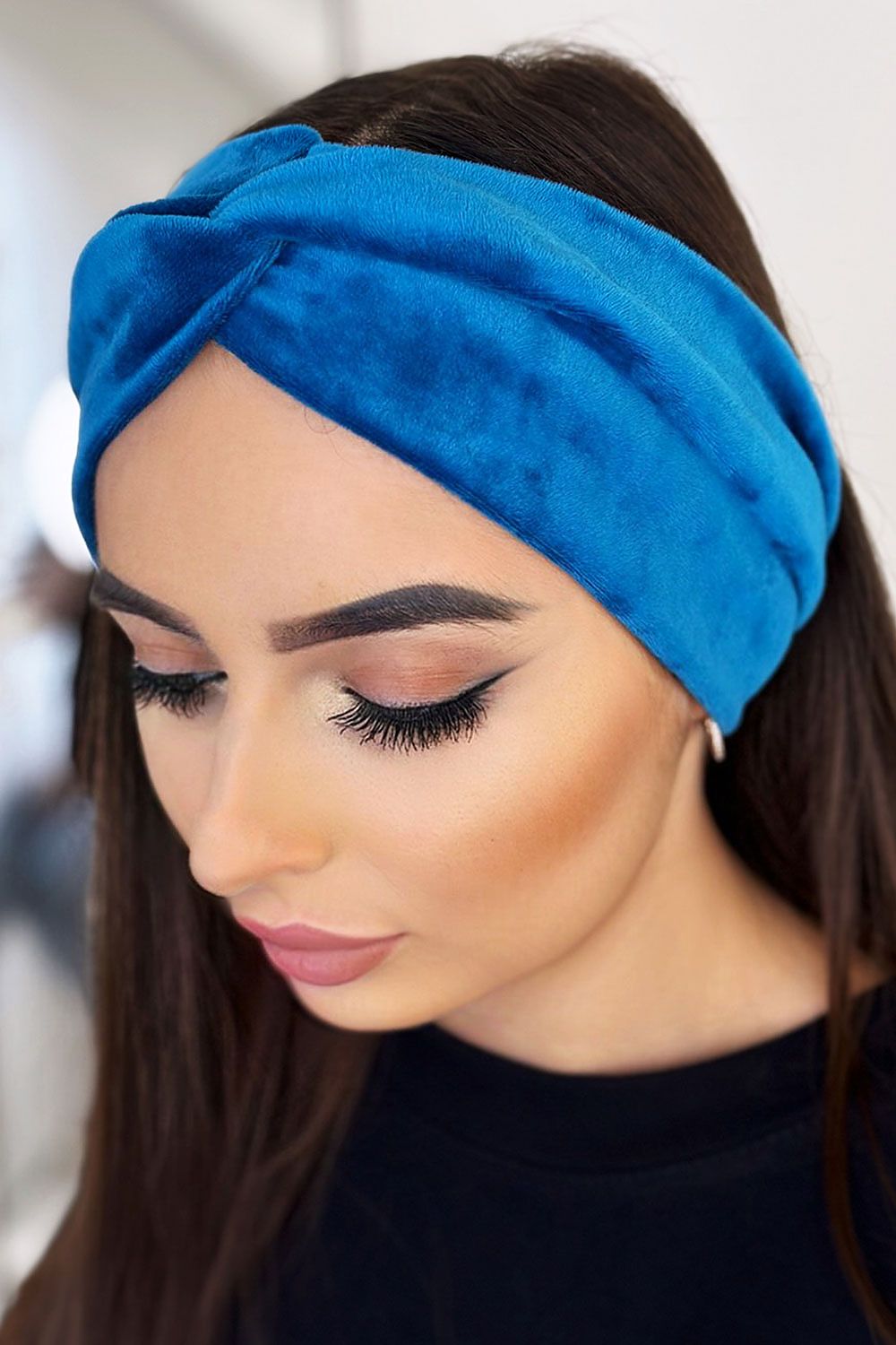 Knot Velour Headband 8 Colours | IVON blue one-size-fits-all