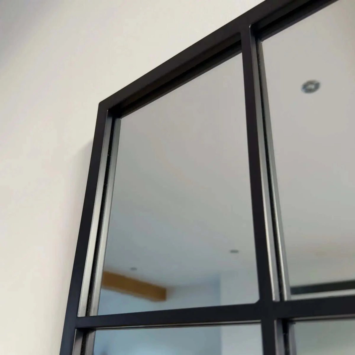 Kyō - Full Length Black Metal Rectangle Lattice Grid Mirror - 150cm x 60cm.