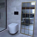 Kyō - Full Length Gold Metal Rectangle Lattice Grid Mirror - 150cm x 60cm