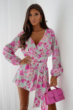 LaBalancia Floral Wrap Neckline Playsuit multicolor