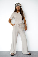 LaBalancia Ladies' Viscose Loungewear Set - Short-Sleeve Round Neck & Tie-Waist Pants