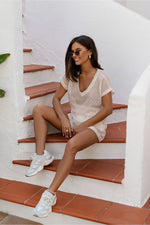 LaBalancia Mesh V-Neck Top and Shorts Co-ord Set