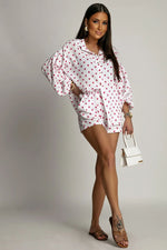 LaBalancia Muslin Button-Up Shirt and High-Waist Shorts Co-Ord Set