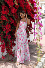 LaBalancia Sensual Pastel Green Pink Flowers Day Dress multicolor