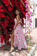 LaBalancia Sensual Pastel Green Pink Flowers Day Dress