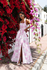 LaBalancia Sensual White Pink Flowers Day Dress pink