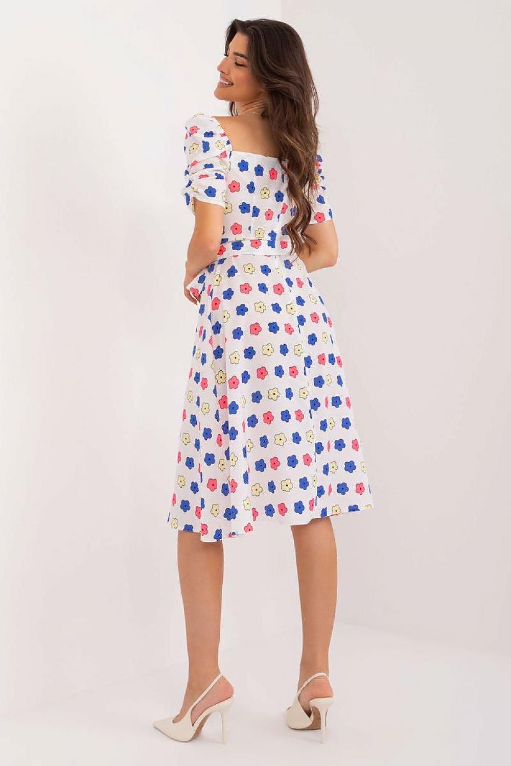 Lakerta Romantic Floral Fit-and-Flare Day Dress