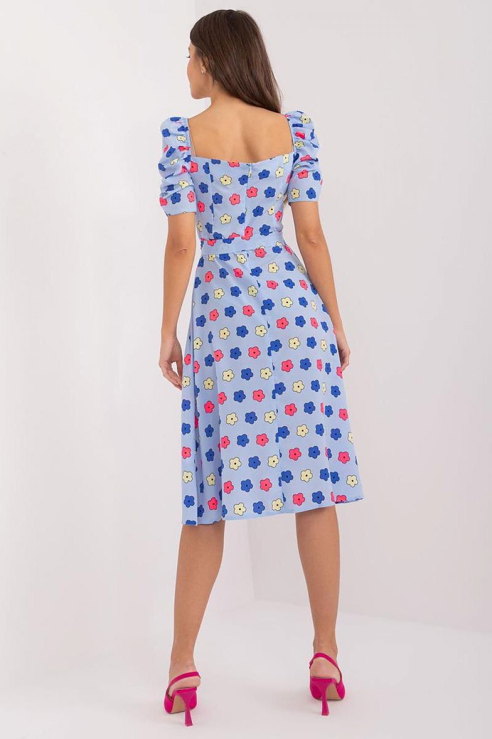 Lakerta Romantic Floral Fit-and-Flare Day Dress