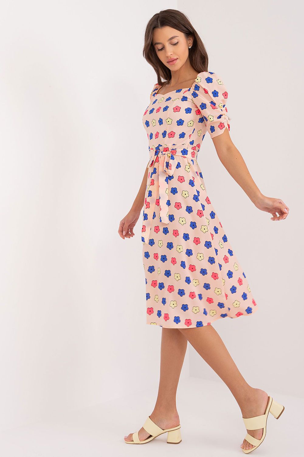 Lakerta Romantic Floral Fit-and-Flare Day Dress