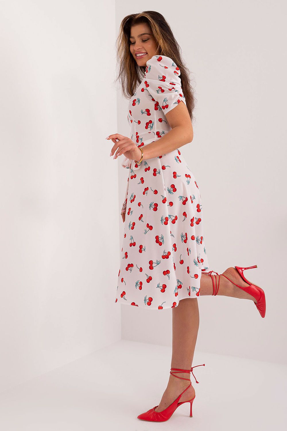 Lakerta Romantic Floral Fit-and-Flare Day Dress