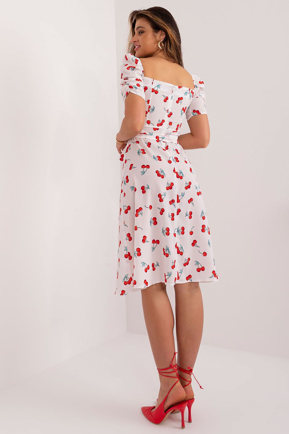 Lakerta Romantic Floral Fit-and-Flare Day Dress