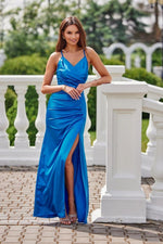 Roco Fashion Lamelia Maxi Dress with Open Back blue 2