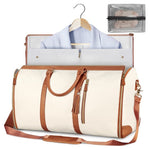 Large Capacity Folding Travel Duffle Bag - Waterproof Weekend Suit Bag Beige