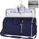 Large Capacity Folding Travel Duffle Bag - Waterproof Weekend Suit Bag Blue