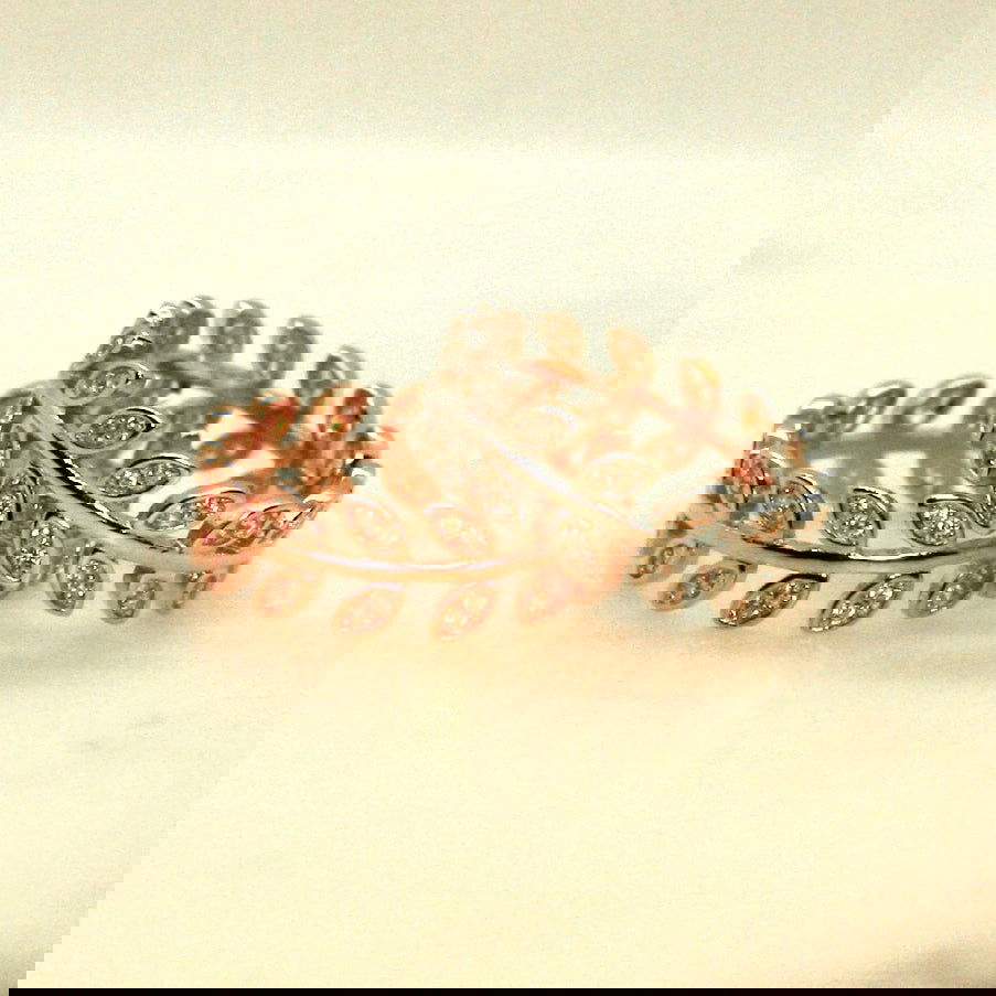 Leaves with zircon stones- Ring