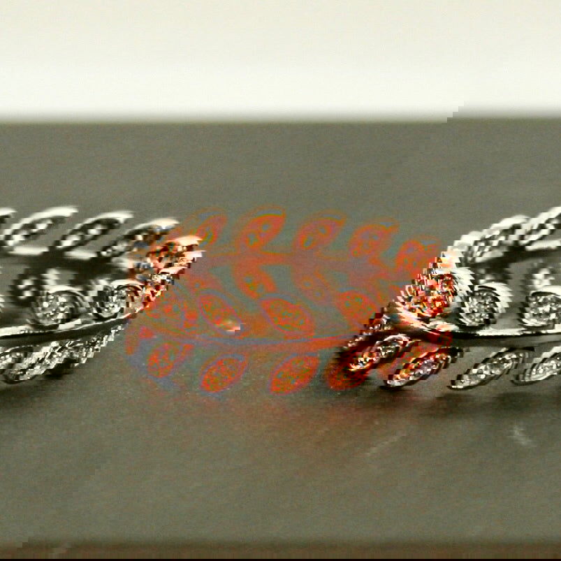 Leaves with zircon stones- Ring