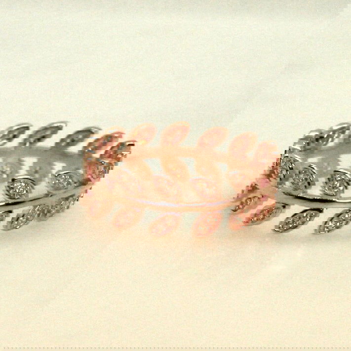 Leaves with zircon stones- Ring